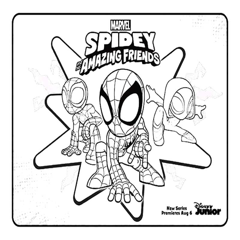 Fise de colorat cu Ghost Spider imprimabil bazic