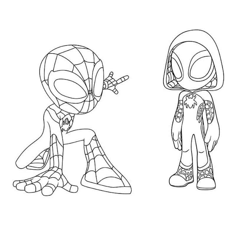 Fise de colorat cu Ghost Spider pentru copii