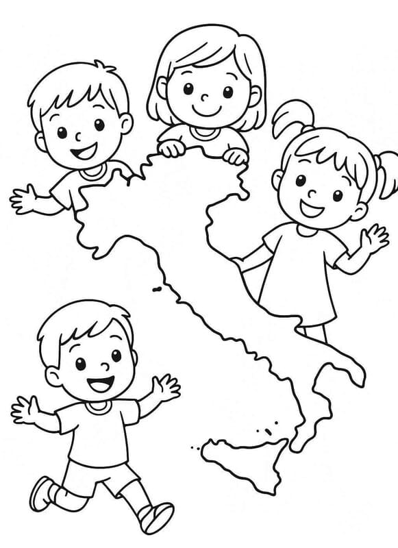 Fise de colorat cu Italia gratuit