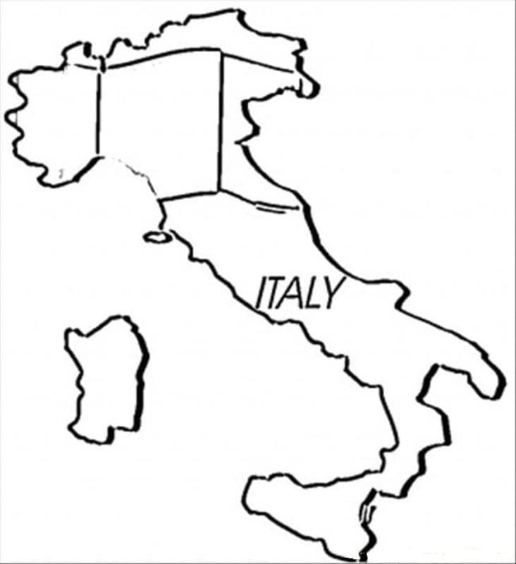 Fise de colorat cu Italia imprimabil bazic