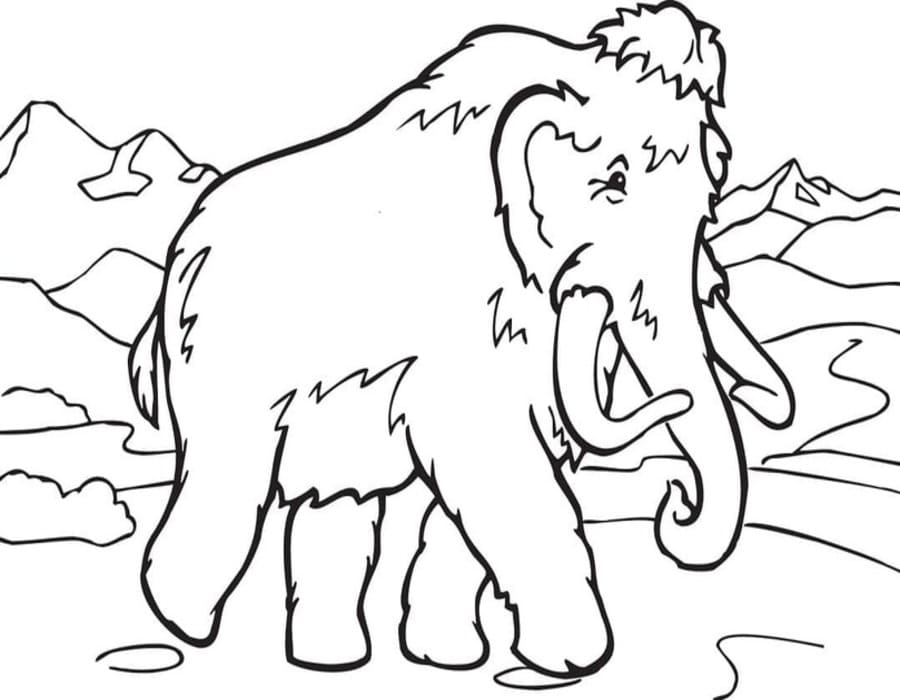 Fise de colorat cu Mamut gratuit