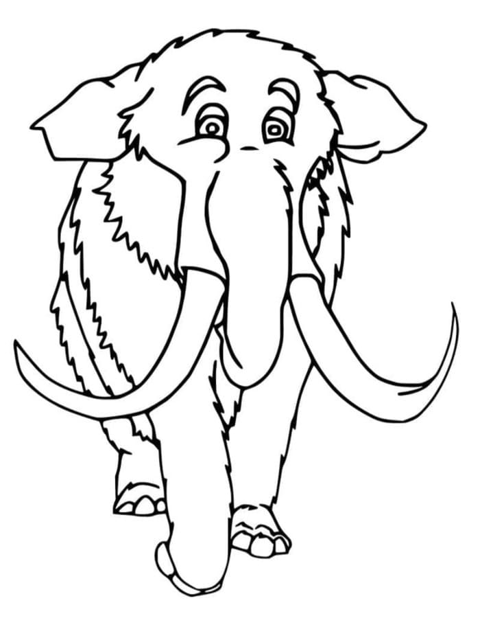 Fise de colorat cu Mamut imprimabil gratuit bazic