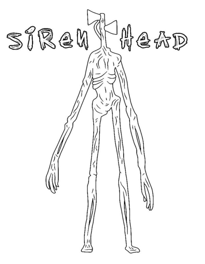 Fise de colorat cu Siren Head gratuit uşor