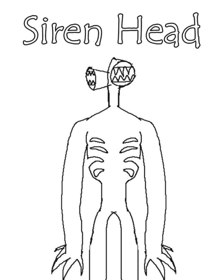 Fise de colorat cu Siren Head gratuit