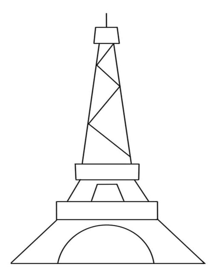 Fise de colorat cu Turnul Eiffel imprimabil pentru copii