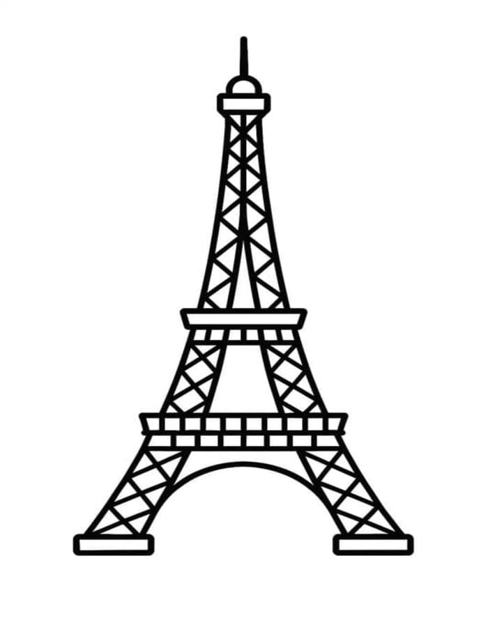 Fise de colorat cu Turnul Eiffel imprimabil uşor