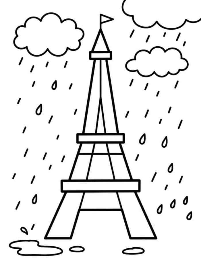 Fise de colorat cu Turnul Eiffel imprimabil