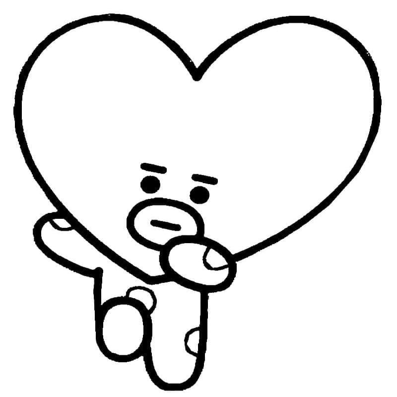Fise de colorat cu BT21 bazic la copii