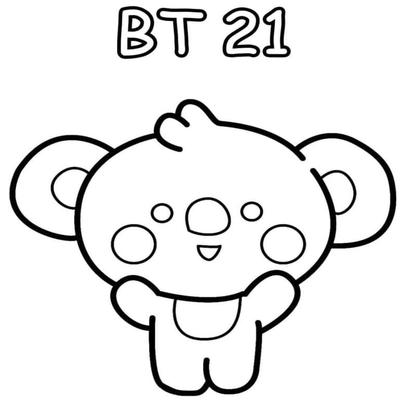 Fise de colorat cu BT21 gratuit uşor