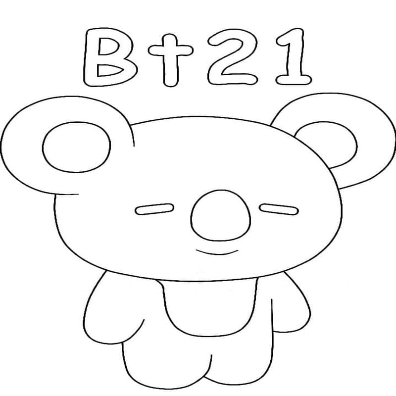 Fise de colorat cu BT21 imprimabil bazic