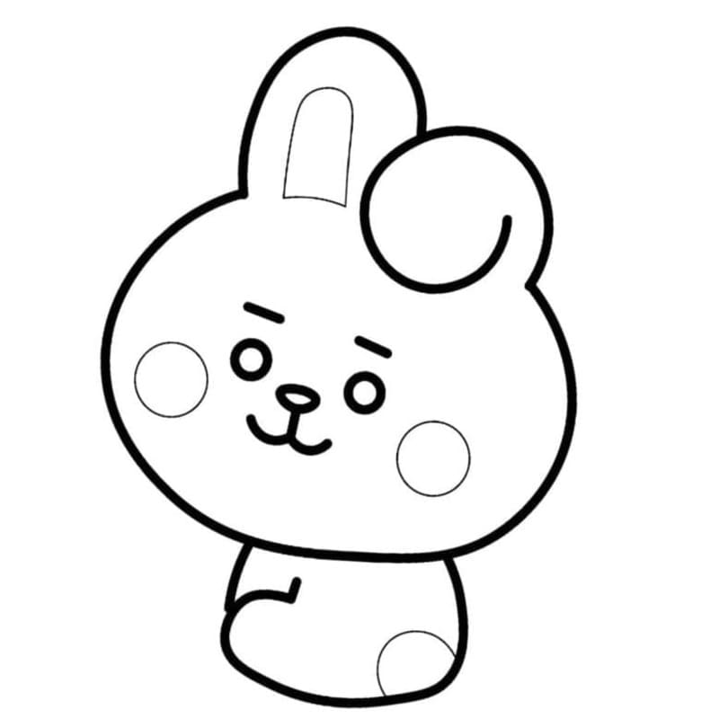 Fise de colorat cu BT21 imprimabil gratuit bazic