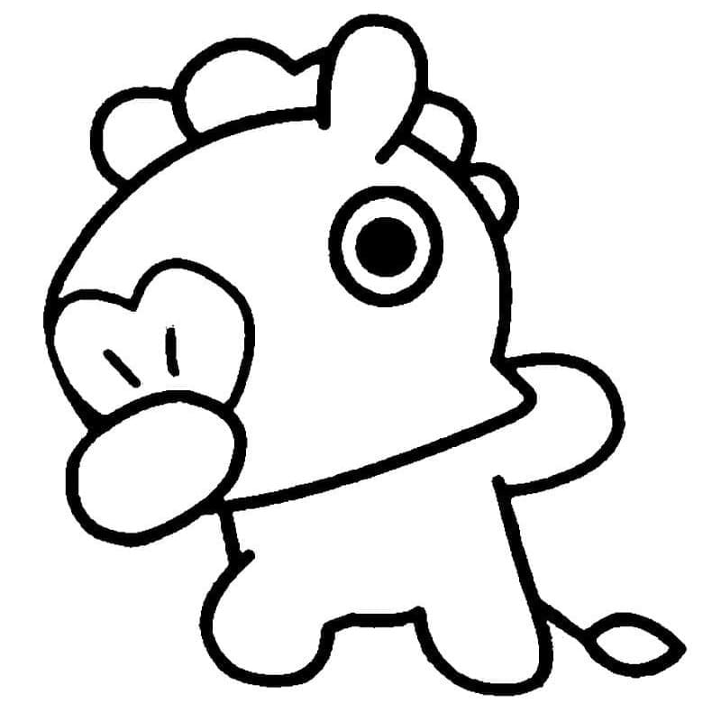 Fise de colorat cu BT21 imprimabil gratuit simplu