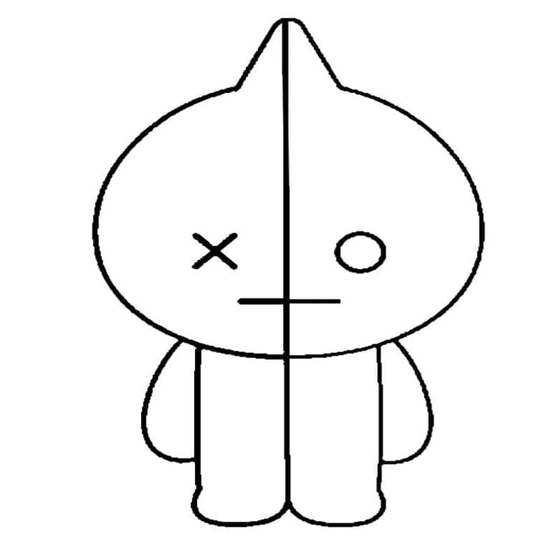 Fise de colorat cu BT21 simplu la copii