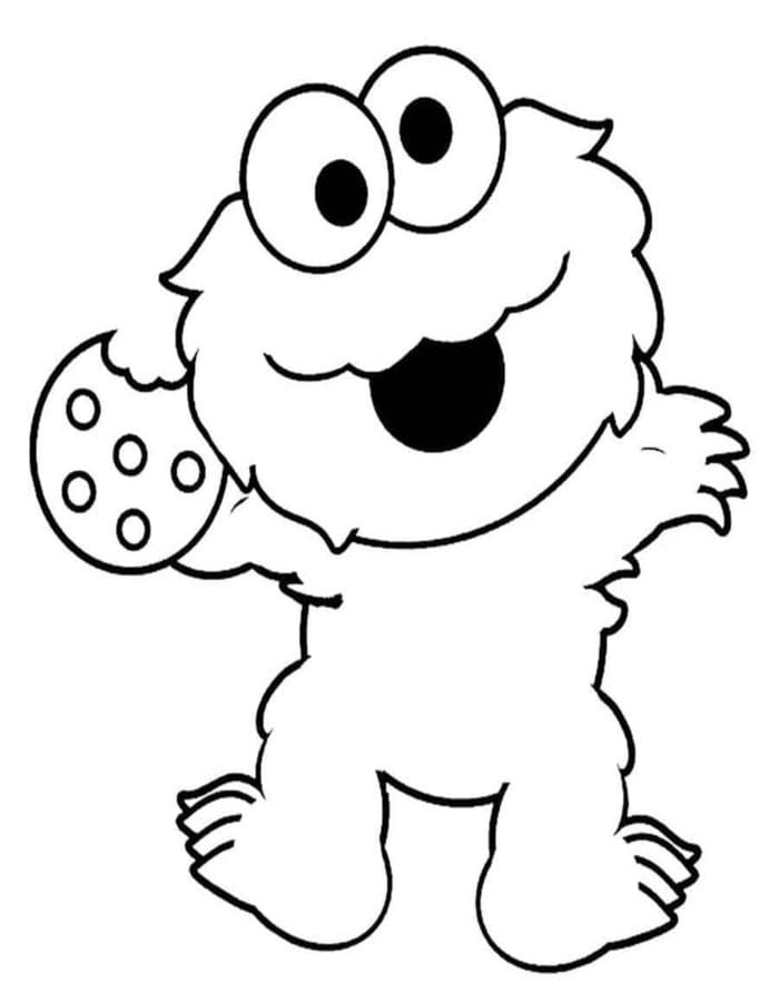 Fise de colorat cu Cookie Monster gratuit pentru copii