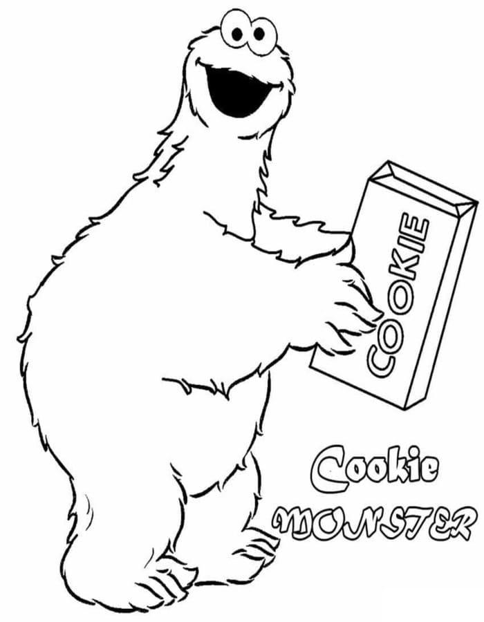 Fise de colorat cu Cookie Monster gratuit uşor