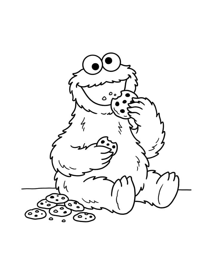 Fise de colorat cu Cookie Monster gratuit