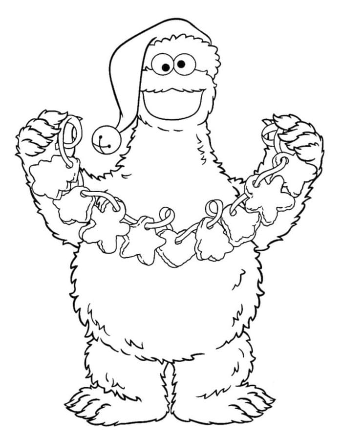 Fise de colorat cu Cookie Monster imprimabil bazic