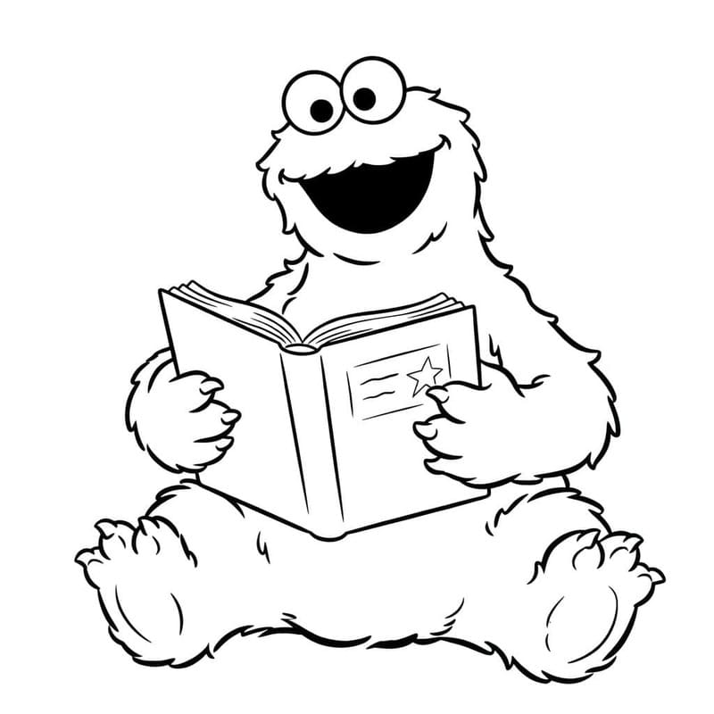 Fise de colorat cu Cookie Monster imprimabil gratuit pentru copii