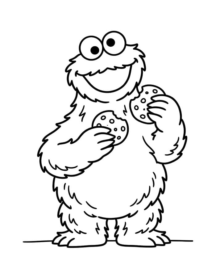 Fise de colorat cu Cookie Monster imprimabil