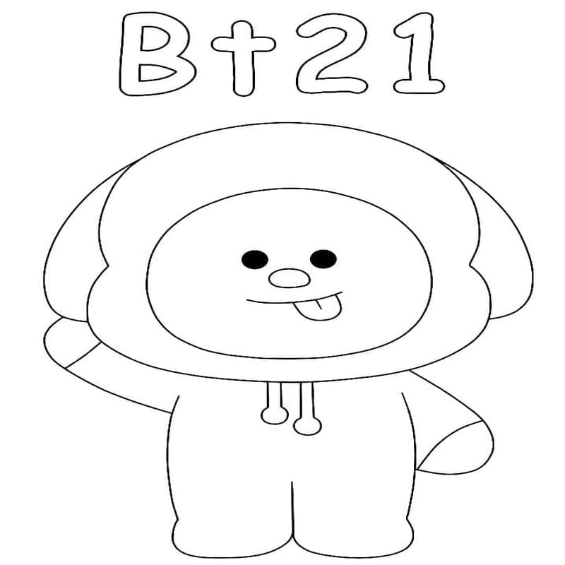 Fise de colorat cu Desenează BT21 bazic