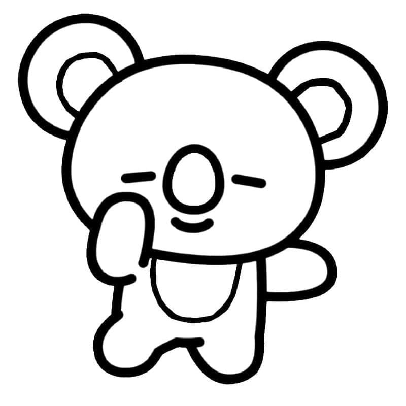 Fise de colorat cu Desenează BT21 gratuit pentru copii