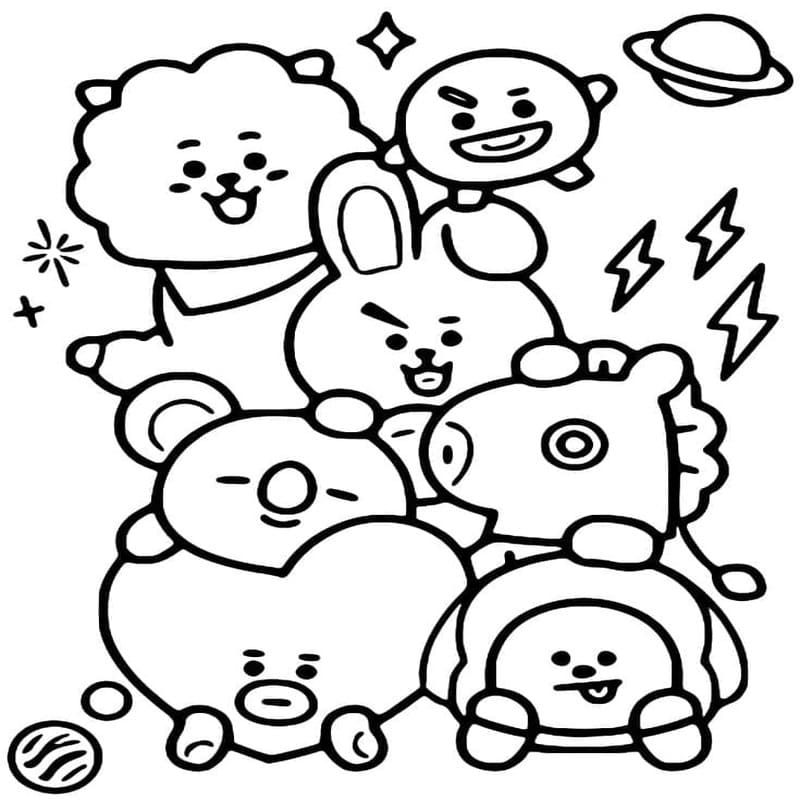 Fise de colorat cu BT21