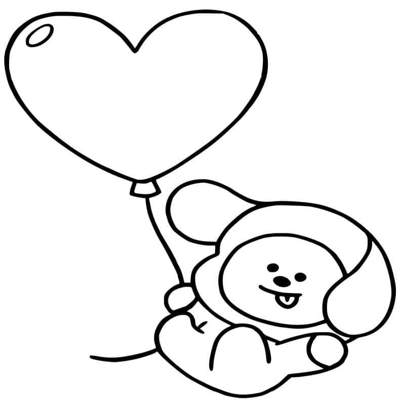 Fise de colorat cu Desenează BT21 imprimabil gratuit