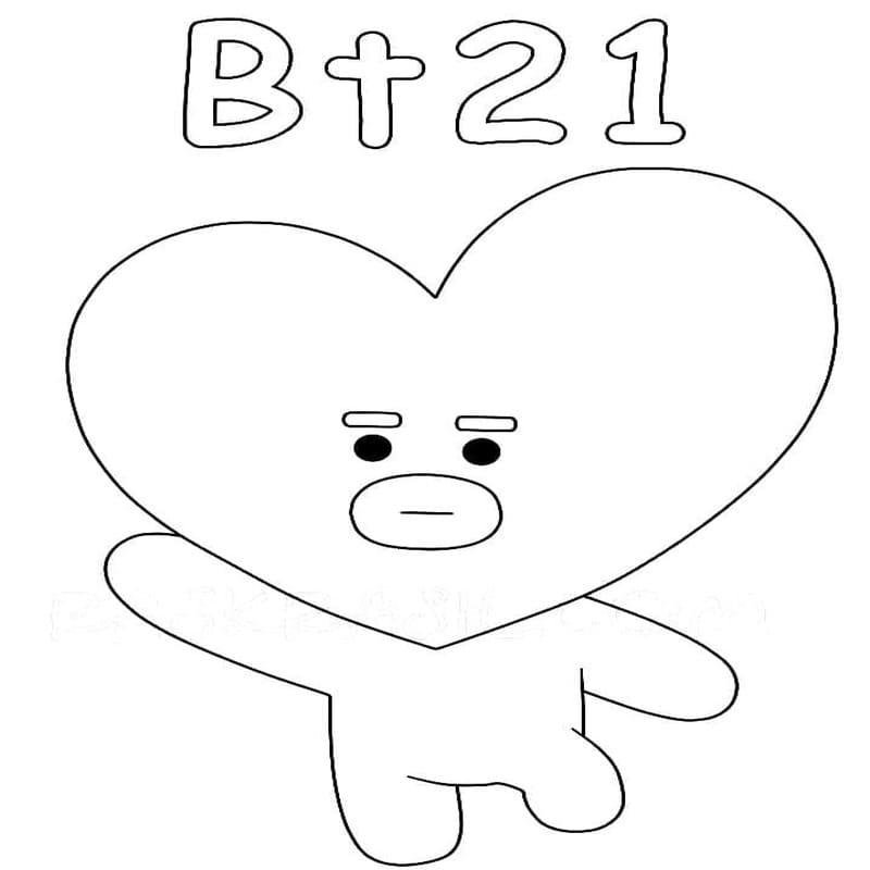 Fise de colorat cu Desenează BT21 la copii