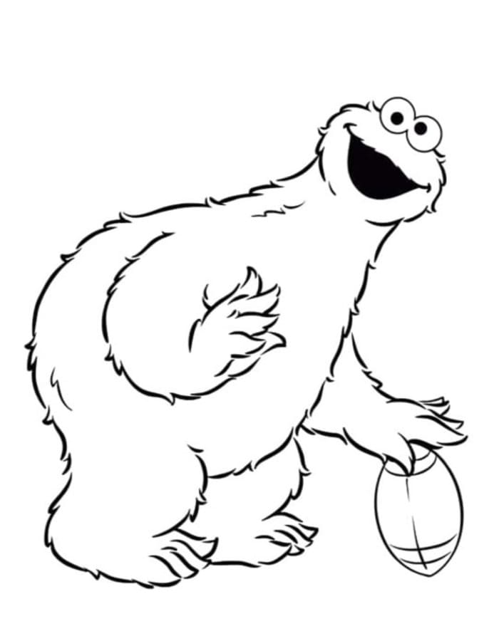 Fise de colorat cu Desenează Cookie Monster imprimabil uşor