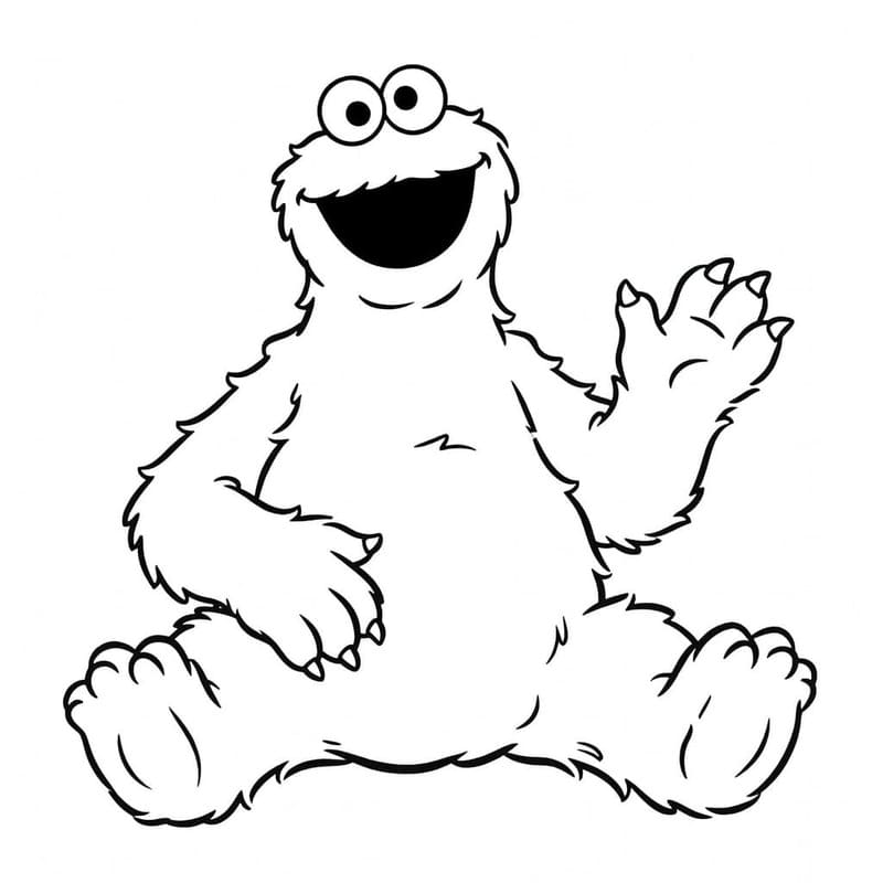 Fise de colorat cu Cookie Monster