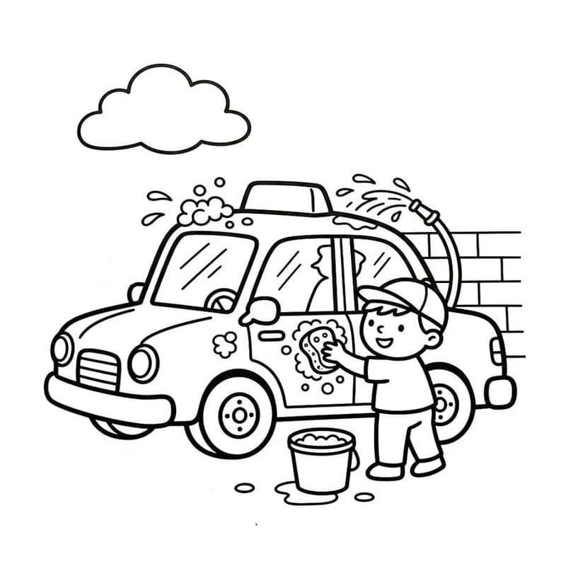 Fise de colorat cu Desenează Taxi imprimabil gratuit