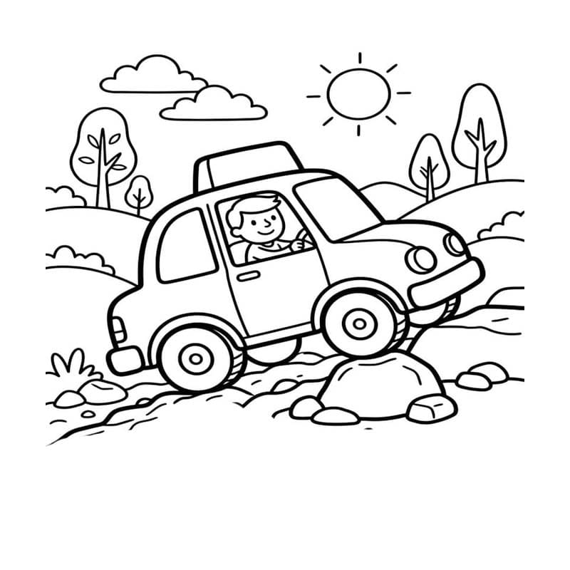 Fise de colorat cu Desenează Taxi la copii