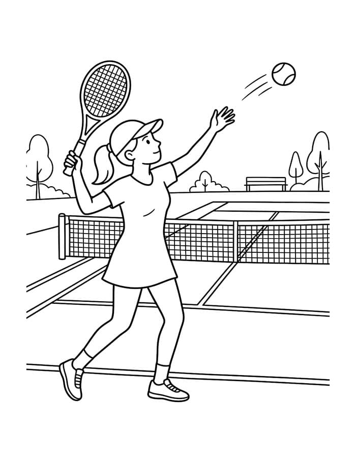 Fise de colorat cu Desenează Tenis bazic