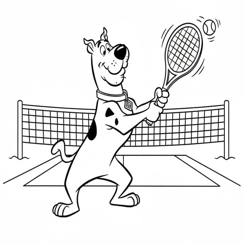 Fise de colorat cu Desenează Tenis gratuit pentru copii