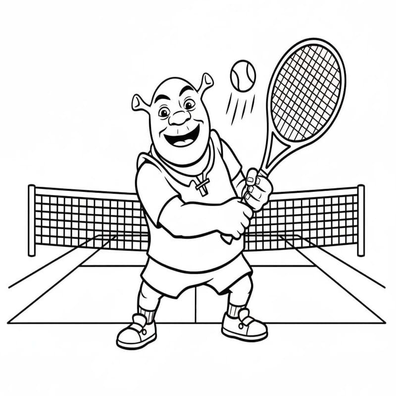 Fise de colorat cu Desenează Tenis imprimabil gratuit bazic