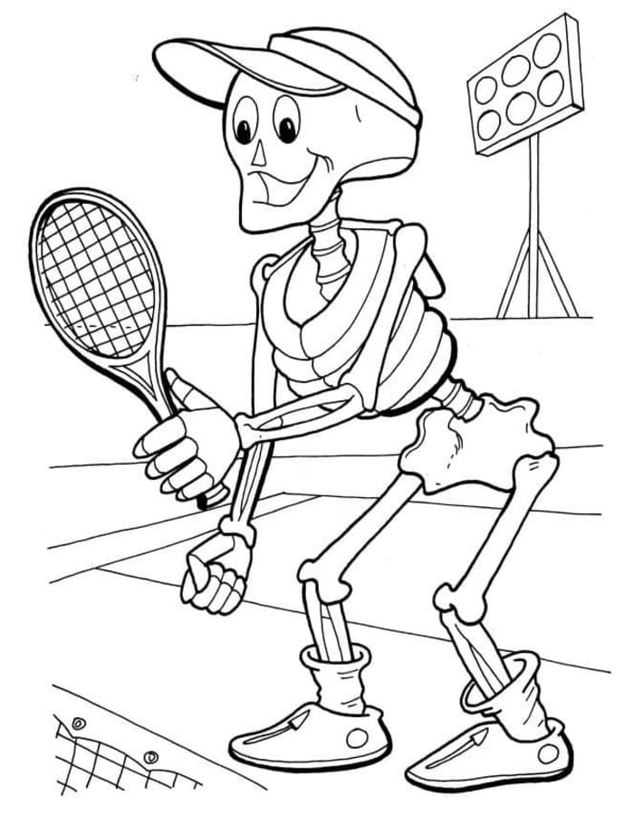 Fise de colorat cu Desenează Tenis imprimabil uşor