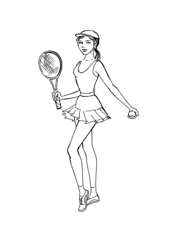 Fise de colorat cu Desenează Tenis la copii