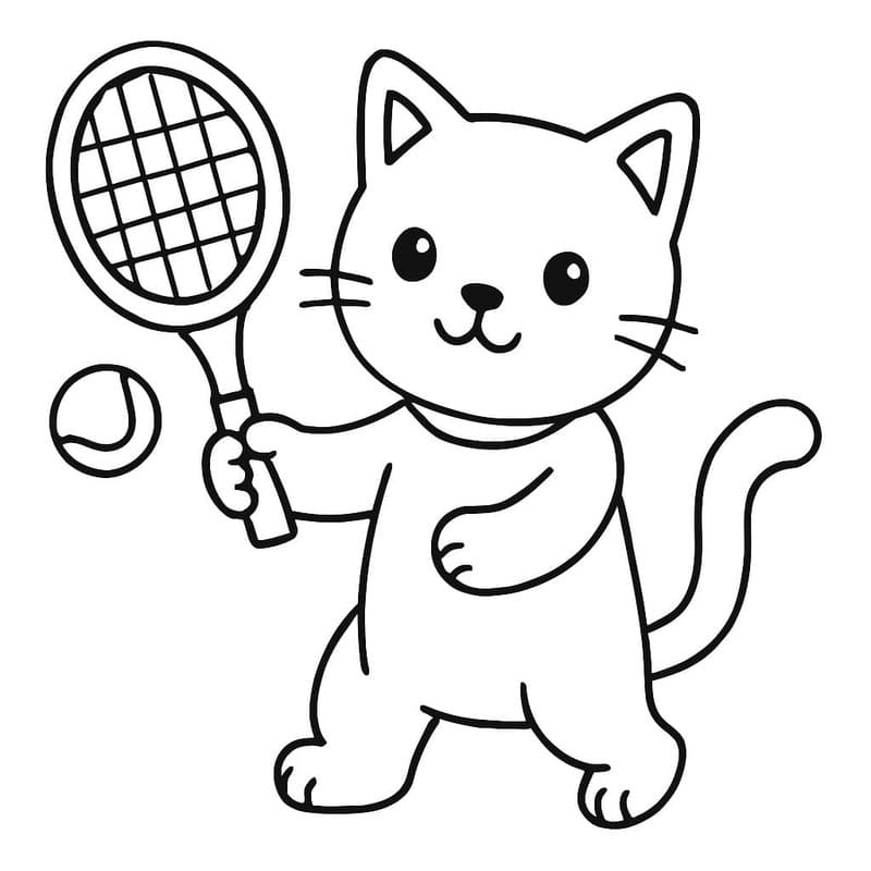 Fise de colorat cu Desenează Tenis pentru copii