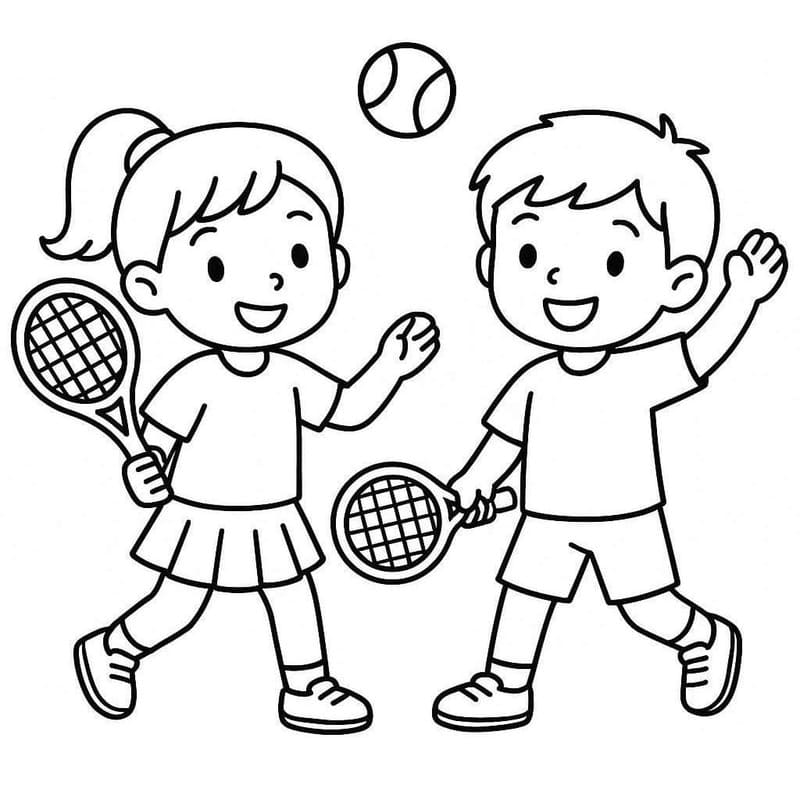 Planse de colorat cu Tenis