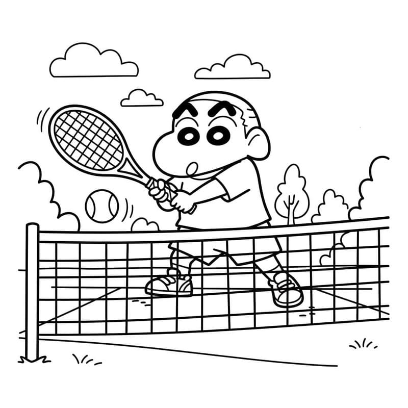 Fise de colorat cu Desenează Tenis uşor la copii