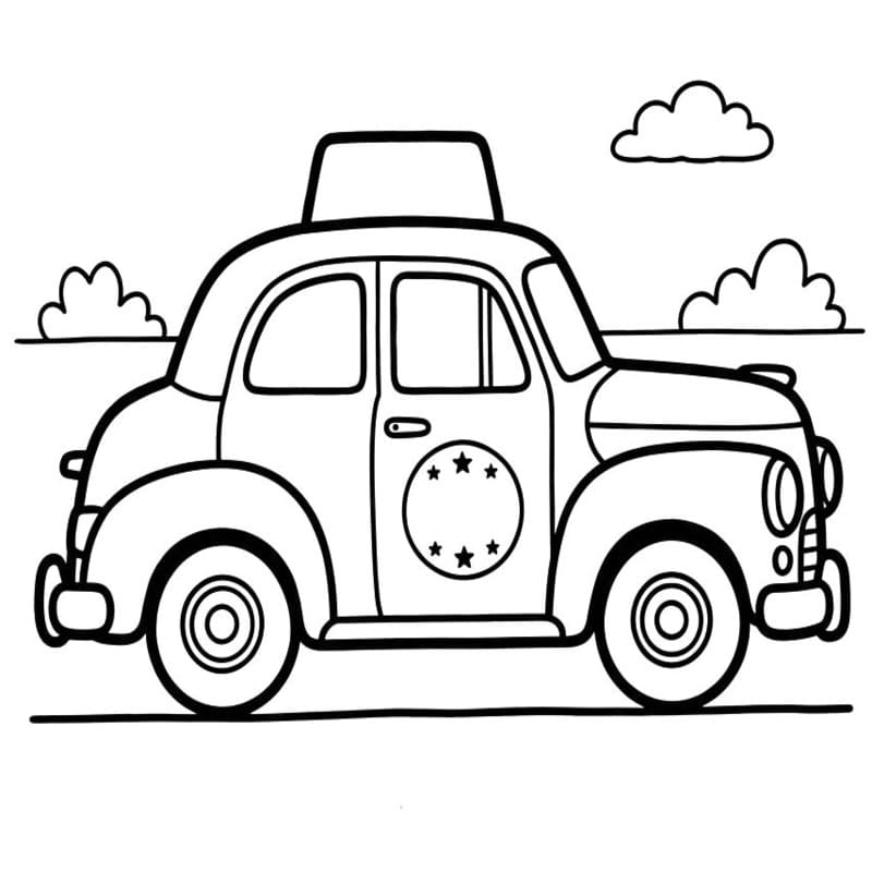 Fise de colorat cu Taxi gratuit pentru copii
