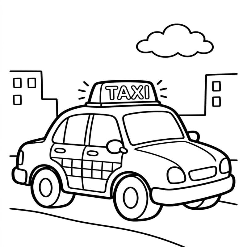 Fise de colorat cu Taxi gratuit