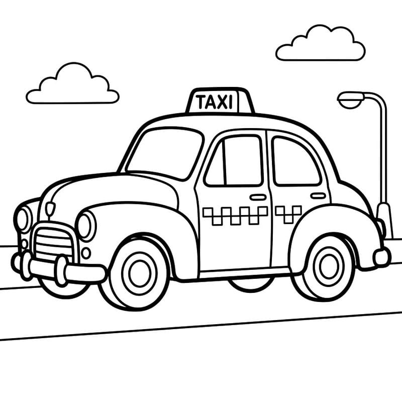 Fise de colorat cu Taxi imprimabil pentru copii