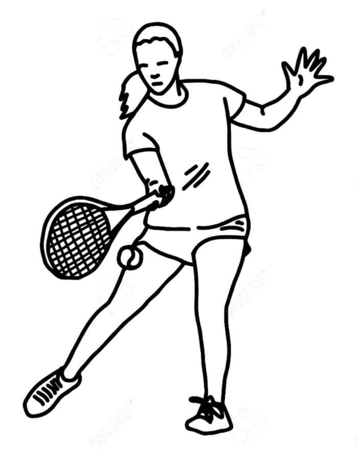 Fise de colorat cu Tenis bazic la copii