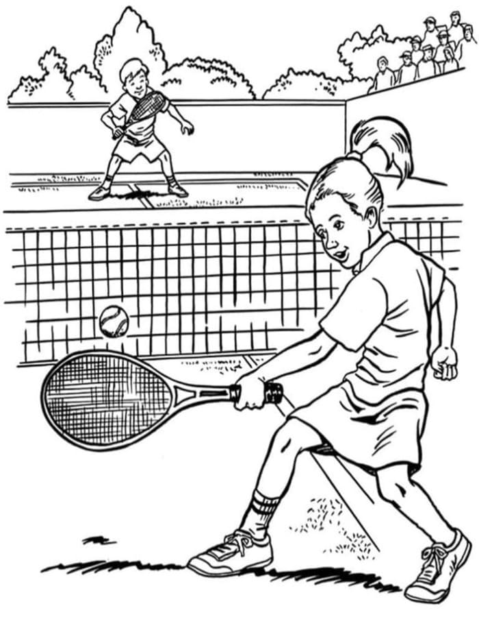 Fise de colorat cu Tenis gratuit simplu