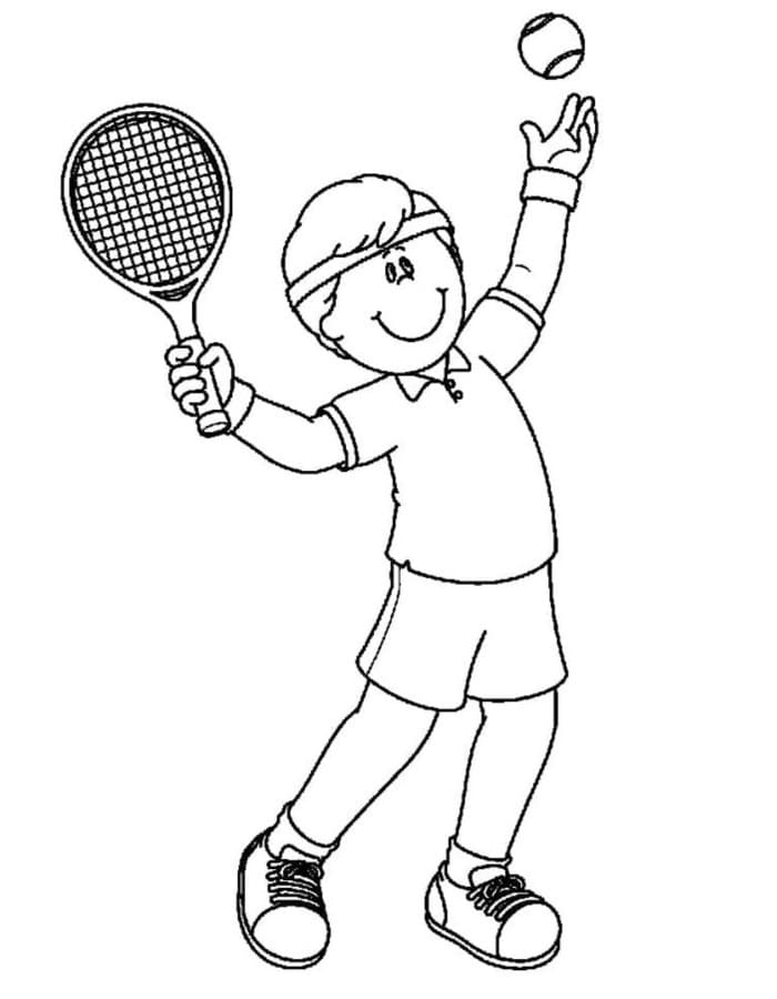 Fise de colorat cu Tenis gratuit uşor