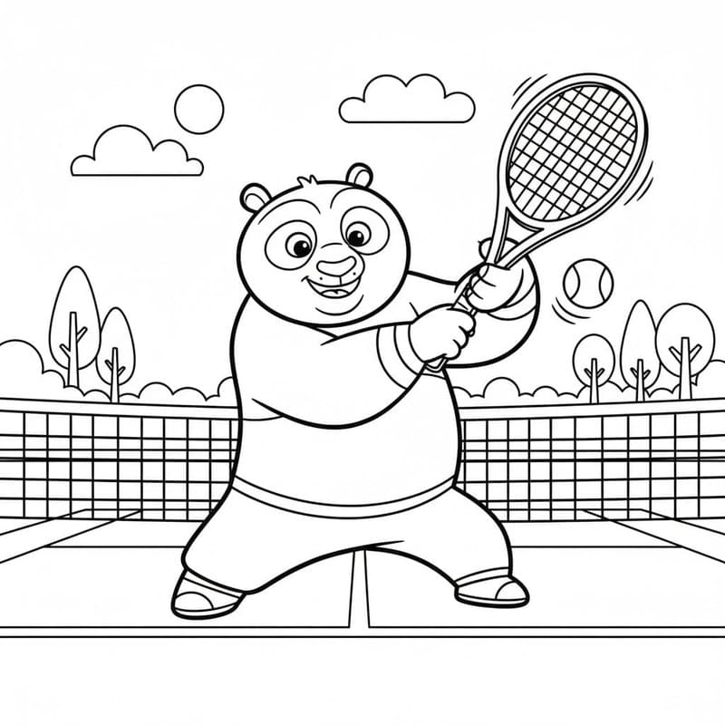 Fise de colorat cu Tenis imprimabil bazic