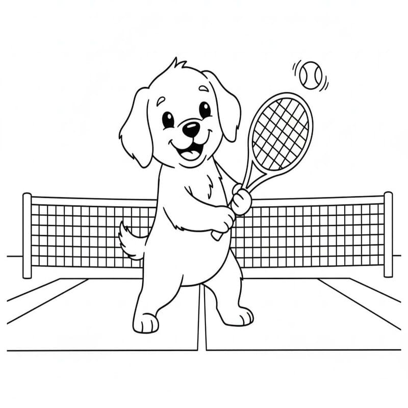 Fise de colorat cu Tenis imprimabil gratuit bazic