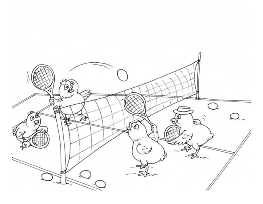 Fise de colorat cu Tenis imprimabil