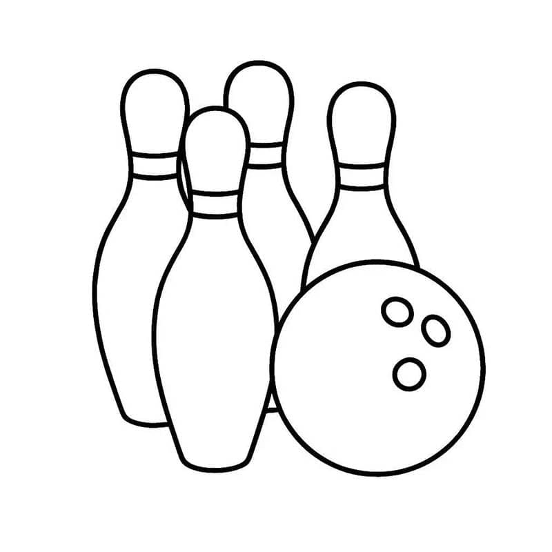 Fise de colorat cu Bowling gratuit bazic